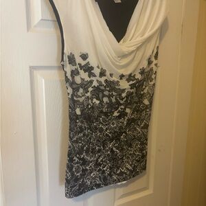 Black and White Floral Top